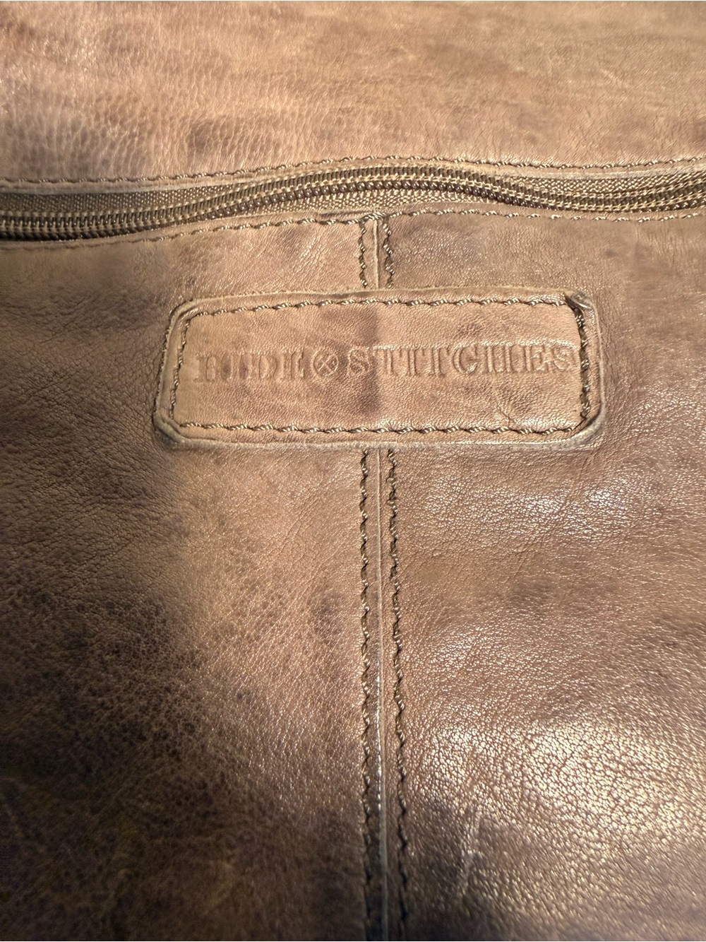 Leather convertible Crossbody Bag or Backpack- Taupe Brown - Picture 4 of 7